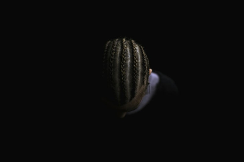 Close-up of braided hair